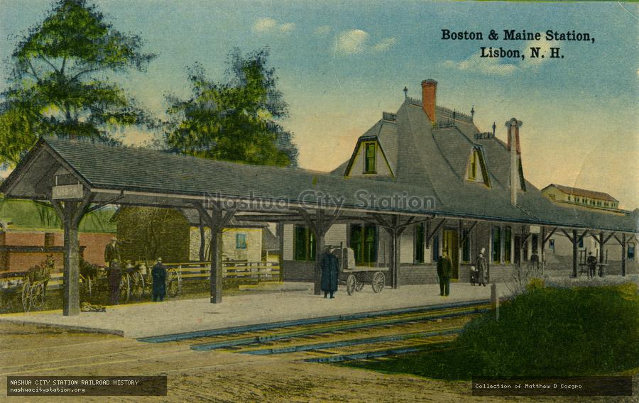 Postcard: Boston & Maine Station, Lisbon, New Hampshire